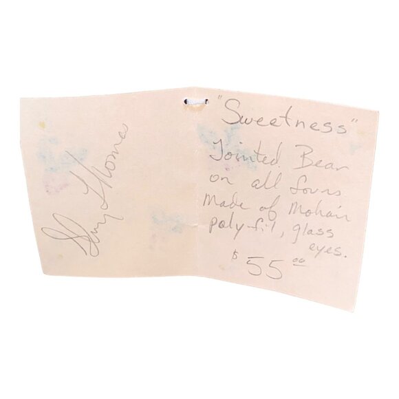 Handmade Mohair Jointed Bear Sherry's Beary Patch Artisan Height 4.5”, Length 5” - Picture 8 of 8